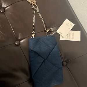 a new day Navy Clutch with Gold Chain
